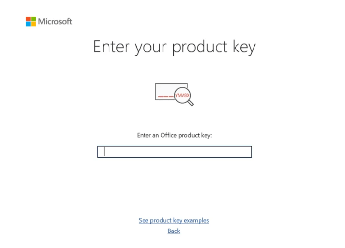 Saisie de la clé de produit Office 2024 Professional Plus
