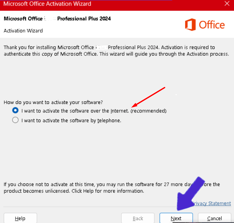 Assistant d’activation Microsoft Office
