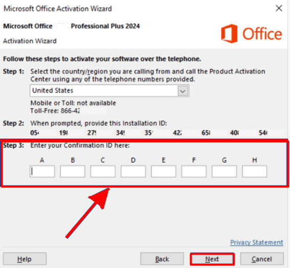Activation par téléphone d’Office 2024 Professional Plus
